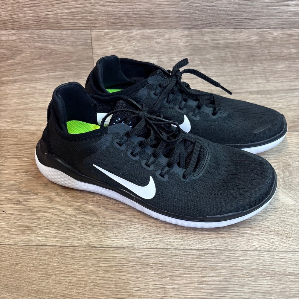 Nike Free RN 2018 Womens Running Shoes Black White 942837-001 Size 7.5